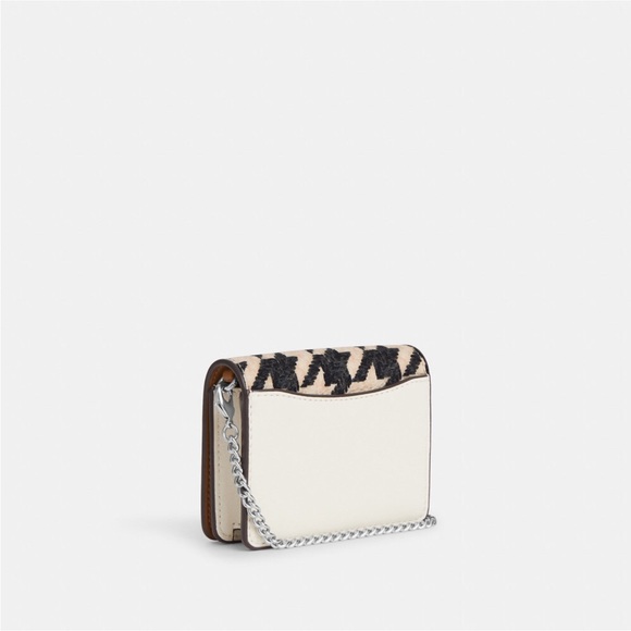 NWT Coach  Mini Wallet On A Chain With Houndstooth Print - Picture 6 of 8